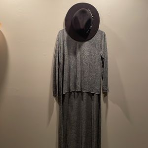 🌚L/S gown for layering🌚Witchy hi-low gown with distress & hat, one of a kind♠️